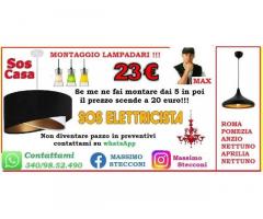 Montaggio lampadario applique Monteverde Roma