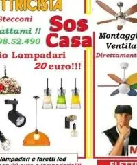 Smontaggio lampadari su Roma