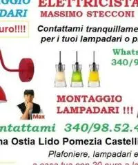 Montaggio lampadario Roma Garbatella