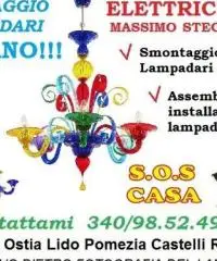 Montaggio lampadario Roma Magliana