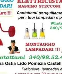 Montaggio lampadario Roma Tuscolano
