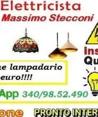 Montaggio lampadario Roma Piramide