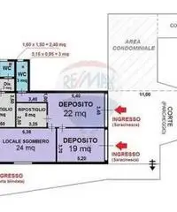 Deposito con più locali in strada di passaggio Deposito con più locali in strada di passaggio