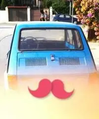 Fiat 126 color puffo anni 70 d' epoca marciante