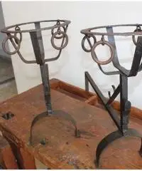 Coppia alari Toscani epoca 700 ferro battuto. Antico Antiqu - Viterbo